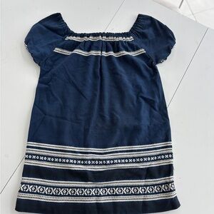 Navy Blue made in Greece 1960s vintage Embroidered Dress